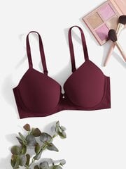 Pluss Bow Rhinestone Detail Push Up Bra·Maroon·95E цена и информация | Нательные женские майки | kaup24.ee