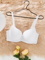 Pluss Bow Rhinestone Detail Push Up Bra·White·85E цена и информация | Нательные женские майки | kaup24.ee