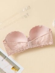 Plus Contrast Lace Scallop Trim Bra·Dusty Pink·100C цена и информация | Нательные женские майки | kaup24.ee