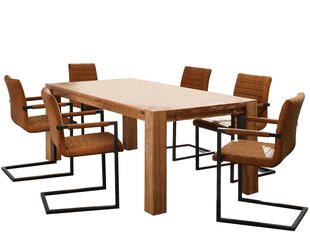 Комплект мебели для столовой Notio Living Ea 200/Sandra, кресла с подлокотниками, коричневый/светло-коричневый цена и информация | Комплекты мебели для столовой | kaup24.ee