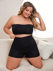 Naiste suures suuruses tavaline Ruched Bandeau rinnahoidja ülaosa·must·2XL цена и информация | Нательные женские майки | kaup24.ee