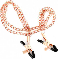 Kiotos Steel Nipple Clamps Rose Gold Double Chains цена и информация | БДСМ и фетиш | kaup24.ee