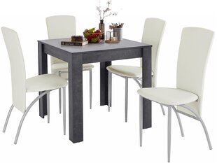 Комплект мебели для столовой Notio Living Lori 80/Nevada, белый/темно-серый цена и информация | Комплекты мебели для столовой | kaup24.ee