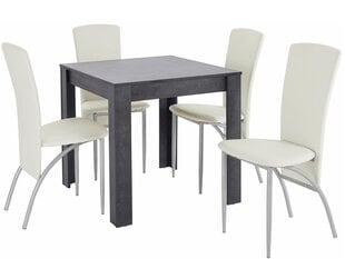 Комплект мебели для столовой Notio Living Lori 80/Nevada, белый/темно-серый цена и информация | Комплекты мебели для столовой | kaup24.ee