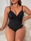 Plus Contrast Lace Shapewear Body·Must·4XL hind ja info | Naiste alussärgid | kaup24.ee