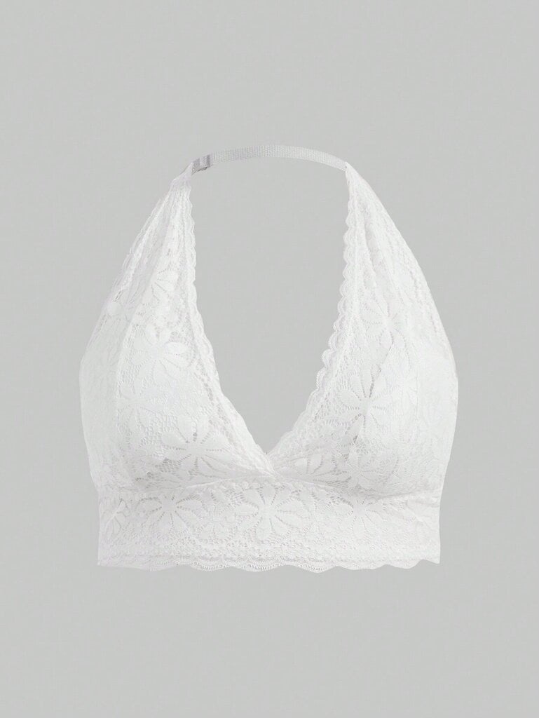 Suures suuruses naiste pitspäitsed Bralette·White·3XL цена и информация | Naiste alussärgid | kaup24.ee