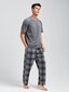 Meeste Plaid Print PJ Set·Grey·S hind ja info | Meeste hommikumantlid, pidžaamad | kaup24.ee