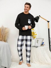 Mehed Buffalo Plaid Print PJ Set·Multicolor·S цена и информация | Мужские халаты, пижамы | kaup24.ee