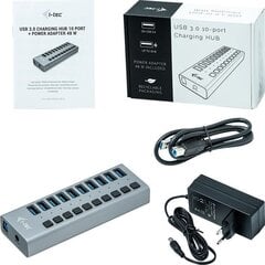 USB-jaotur i-Tec U3Chargehub10 hind ja info | USB jagajad, adapterid | kaup24.ee