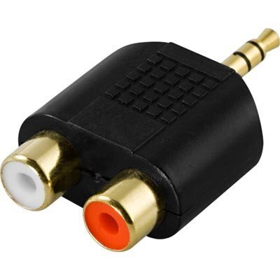 Adapter DELTACO 3.5mm M - 2xRCA F / AA-25 цена и информация | USB jagajad, adapterid | kaup24.ee