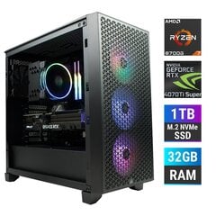 Компьютер MonsterX Ryzen 7 8700G 32ГБ 1TB NVME RTX4070Ti Super цена и информация | Стационарные компьютеры | kaup24.ee