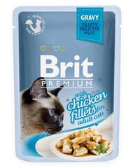 Brit Premium Cat Fillets in Gravy с курицей, влажный корм с курицей для кошек 24x85 г цена и информация | Кошачьи консервы | kaup24.ee