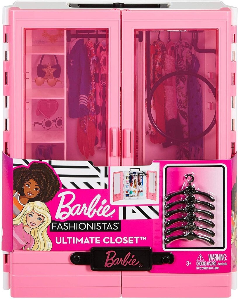 Nukk Barbie kaasaskantav riidekapp Mattel, GBK11 hind ja info | Tüdrukute mänguasjad | kaup24.ee