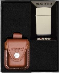 Набор ZIPPO Зажигалка SATIN FINISH SLIM Подарочный набор No4 цена и информация | Зажигалки и аксессуары | kaup24.ee