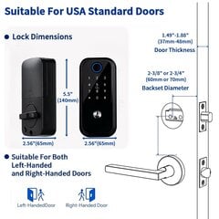 Deadbolt Smart Lock koos TTLOCK Bluetooth APP sõrmejäljega ukselukk Võtmeta ukselukk Digitaalne elektrooniline kodulukk. hind ja info | Lukud | kaup24.ee