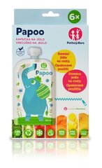 Многоразовые мешочки для еды Papoo Elephant, 6 шт., 901807 цена и информация | Детский столовый сервиз | kaup24.ee