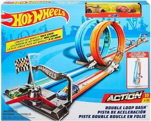 Трасса Две петли Hot Wheels, GFH85 цена и информация | Развивающий мелкую моторику - кинетический песок KeyCraft NV215 (80 г) детям от 3+ лет, бежевый | kaup24.ee