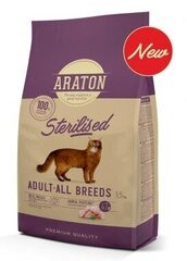 Kuivtoit steriliseeritud ja ülekaalulistele täiskasvanud kassidele (1-aastased ja vanemad) Araton Sterilised, 1,5 kg hind ja info | Kuivtoit kassidele | kaup24.ee