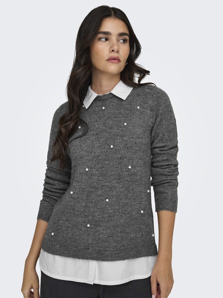 JDY naiste pullover 15335499*01, hall/dark 5715615788100 цена и информация | Naiste kampsunid | kaup24.ee