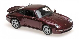 PORSCHE 911 TURBO S (993) – 1997 – RED METALLIC Car Model Maxichamps 1:43 hind ja info | Mudelautode kollektsioneerimine | kaup24.ee