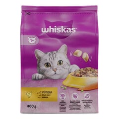 Whiskas Adult kassidele, kanaga, 800 g x 5 tk hind ja info | Kuivtoit kassidele | kaup24.ee