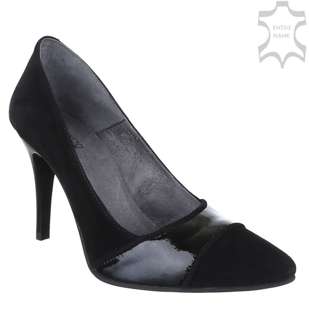Mustad kontsaga nahkkingad hind ja info | Naiste kingad | kaup24.ee