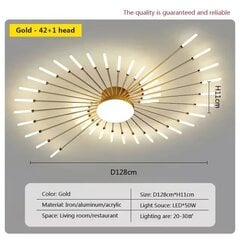 Современные светодиодные потолочные светильники, акриловые потолочные светильники в форме подсолнуха, матовая античная золотая креативная люстра для гостиной, столовой, освещения цена и информация | Потолочные светильники | kaup24.ee