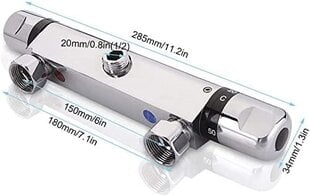 Termostaat dušisegisti, 2 käepidemega seinale paigaldatav termostaadiga dušisegisti, sooja ja külma veega dušisegisti temperatuuri reguleerimisventiiliga segisti dušisegisti termostaatsegisti hind ja info | Segistid ja lisatarvikud | kaup24.ee