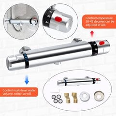 Termostaat dušisegisti, 2 käepidemega seinale paigaldatav termostaadiga dušisegisti, sooja ja külma veega dušisegisti temperatuuri reguleerimisventiiliga segisti dušisegisti termostaatsegisti hind ja info | Segistid ja lisatarvikud | kaup24.ee