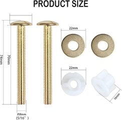 2 tk tualettruumi istme kruvi, tualettruumi istme hingepoldid ja mutrid, universaalne tualettruumi istme hingepoldi kruvi ülalt paigaldatava tualettruumi istme jaoks, raskeveokite tualettruumi istme hingepoldid plastmutrite ja metallist seibidega hind ja info | WC-poti tarvikud | kaup24.ee