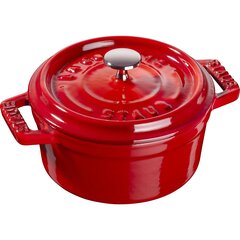 Staub Mini kaanega malmpott, ümmargune, 250 ml, punane цена и информация | Кастрюли, скороварки | kaup24.ee