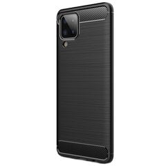 „Carbon“ Kõva silikoon (TPU) kaaned - must (Galaxy A12) hind ja info | Telefoni kaaned, ümbrised | kaup24.ee