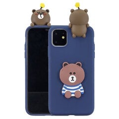 Твердый силиконовый чехол „Squezy“ Bear (TPU) - синий (iPhone 11) цена и информация | Чехлы для телефонов | kaup24.ee