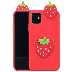 Твердый силиконовый чехол „Squezy“ Strawberry (TPU) - красный (iPhone 11) цена и информация | Чехлы для телефонов | kaup24.ee