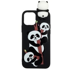 Твердый силиконовый чехол „Squezy“ Pandas (TPU) - чёрный (iPhone 12 / 12 Pro) цена и информация | Чехлы для телефонов | kaup24.ee