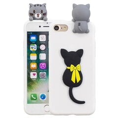 Твердый силиконовый чехол „Squezy“ Cat (TPU) - белый (iPhone 7 / 8 / SE 2020 / SE 2022) цена и информация | Чехлы для телефонов | kaup24.ee