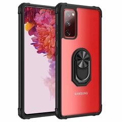 „Fashion“ Kickstand Kõva silikoon (TPU) kaaned - läbipaistev / must (Galaxy A72) hind ja info | Telefoni kaaned, ümbrised | kaup24.ee