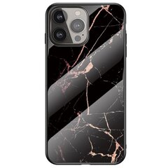 „Marble“ твердый силиконовый (TPU) чехол - чёрный / золотой (iPhone 13 Pro Max) цена и информация | Чехлы для телефонов | kaup24.ee