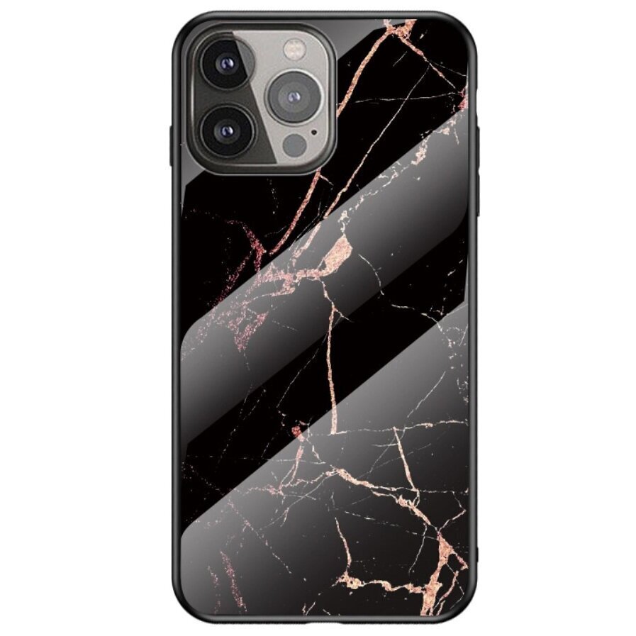 „Marble“ Kõva silikoon (TPU) kaaned - must / kuldne (iPhone 13 Pro) цена и информация | Telefoni kaaned, ümbrised | kaup24.ee