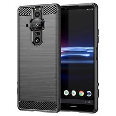 „Carbon“ Kõva silikoon (TPU) kaaned - must (Xperia Pro-I) hind ja info | Telefonikaaned ja ümbrised | kaup24.ee