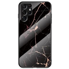 „Marble“ Kõva silikoon (TPU) kaaned - must / kuldne (Galaxy S22 Ultra 5G) hind ja info | Telefoni kaaned, ümbrised | kaup24.ee