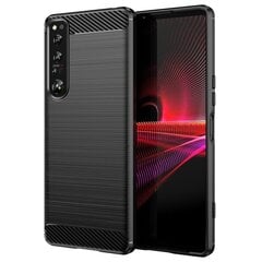 „Carbon“ Kõva silikoon (TPU) kaaned - must (Xperia 1 IV) hind ja info | Telefoni kaaned, ümbrised | kaup24.ee