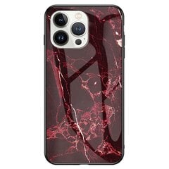 „Marble“ Kõva silikoon (TPU) kaaned - must / punane (iPhone 14 Pro) hind ja info | Telefoni kaaned, ümbrised | kaup24.ee