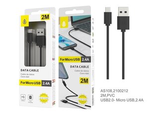 Кабель USB-micro USB 2м 2.4A OnePlus белый цена и информация | Borofone 43757-uniw | kaup24.ee