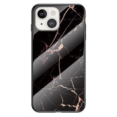 „Marble“ твердый силиконовый (TPU) чехол - чёрный / золотой (iPhone 14) цена и информация | Чехлы для телефонов | kaup24.ee