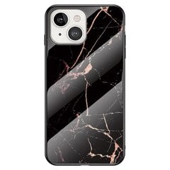 „Marble“ твердый силиконовый (TPU) чехол - чёрный / золотой (iPhone 14 Plus) цена и информация | Чехлы для телефонов | kaup24.ee