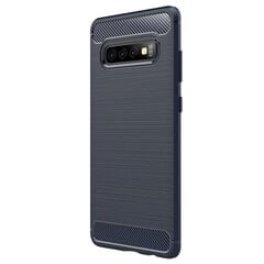 Твердый силиконовый чехол (TPU) „Carbon“ - тёмно-синий (Galaxy S10+) цена и информация | Чехлы для телефонов | kaup24.ee