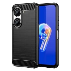 Твердый силиконовый чехол (TPU) „Carbon“ - чёрный (Zenfone 9) цена и информация | Чехлы для телефонов | kaup24.ee