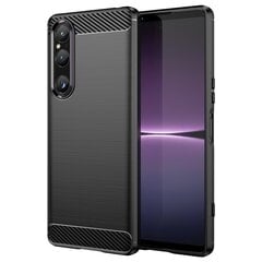 Твердый силиконовый чехол „Carbon“ (TPU) - чёрный (Xperia 1 V) цена и информация | Чехлы для телефонов | kaup24.ee