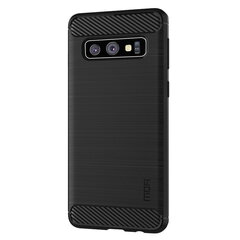 Твердый силиконовый чехол „Mofi“ Carbon (TPU) - чёрный (Galaxy S10) цена и информация | Чехлы для телефонов | kaup24.ee